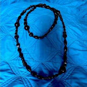Chunky Black Bead Layer Necklace